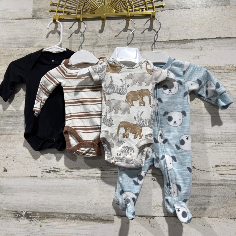 Kyte Baby Carters Bodysuit Sleeper Set Boys Newborn Animal Stripe EUC